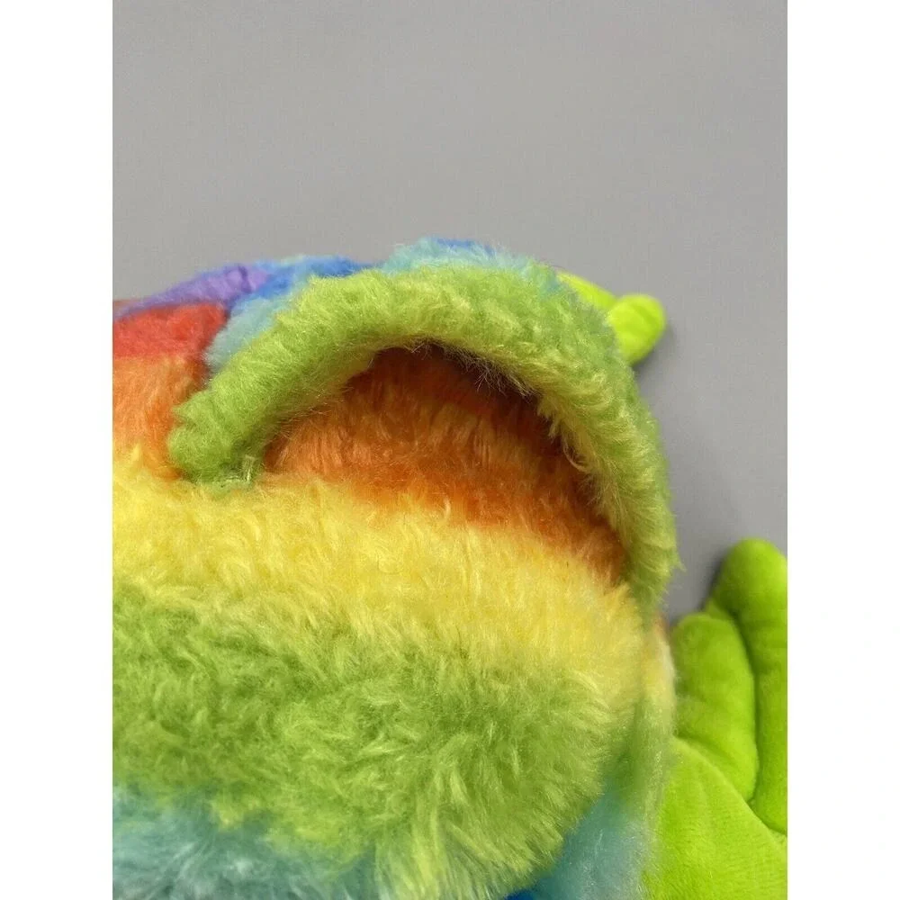 10 Inch Colorful Turtle Tortoise Plush W/ Rainbow Colored Top With Pocket